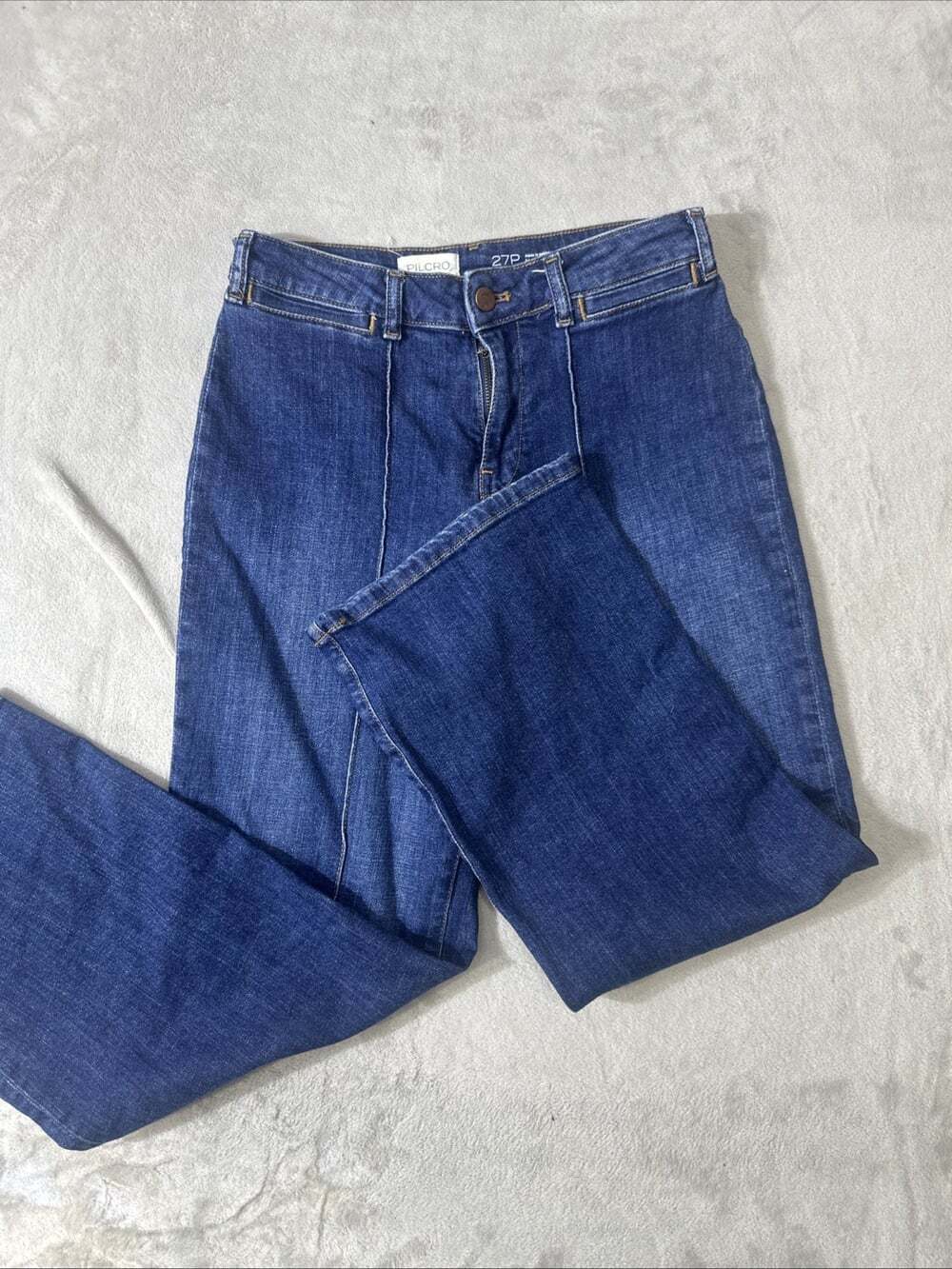 Pilcro Anthropologie Women’s 27P Dark Wash Wide Leg Jeans Petite - Picture 3 of 7